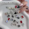 Arte de Uñas de Bola de Diamante de Alta Calidad, Joyería de Diamantes Apilados, Estilo Popular de Celebridad de Internet Rectangular de Ángulo Recto Cristal de Azúcar Diamante de Zirconia Destello de Diamante para Uñas