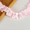 Borda rosa flor de cerejeira renda franzida fita de poliéster para bainha de roupa acessórios DIY acabamento elástico longo dobrado