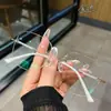 Novos óculos para presbiopia sem aro anti-luz azul óculos da moda com corte a laser para idosos populares no TikTok Óculos para presbiopia com incrustação de diamantes