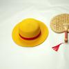 Chapéu de palha pequeno chapéu amarelo rede chapéu vermelho protetor solar chapéu de sol chapéu de sol de verão chapéu de praia