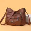 Nova bolsa feminina transfronteiriça, couro macio, grande capacidade, bolsa transversal para mães, multi-bolsos, bolsa de ombro feminina prática