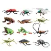 Set de 12 Figuras Realistas de Insectos y Ranas Figuras de Animales de PVC Incluye Libélula Saltamontes Mosca Escarabajos Ranas y Más Juguetes Educativos para K