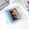 Estilo Japonês Fofo A7 Botão Duplo PVC Estrela Laser Colorido Fichário Transparente Seis Furos Capa para Caderno Planejador