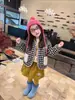 Jaqueta Acolchoada Xadrez para Meninas 2026 Inverno Novo Manga Longa Algodão Espessado Casaco para Bebês Crianças Roupa Quente de Inverno