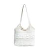 Bolsa de Tecido Renda Estilo Coreano Casual Fresco e Suave para Mulheres 2025 Nova Bolsa Tote de Ombro Grande Capacidade