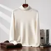 Suéter de Cachemira para Hombre de Cuello Alto 100% Cachemira, Versátil Suéter de Cachemira de Punto Grueso de Siete Calibres de Cuello Alto