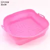 Forma de Silicone para Assar de Grau Alimentício Air Fryer Doméstica Forma de Silicone para Assar de Grau Alimentício Forma de Silicone Dobrável para Assar