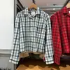 Ropa de Mujer Japonesa 26 Nueva Camisa Cuadrada de Franela / Cuadros / Camisa de Manga Larga Camisa de Aire Acondicionado Chaqueta Delgada 489406