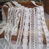 Exquisito Encaje Bordado de Hilo de Algodón de Malla Bilateral para Ropa con Empalme de Materiales Decorativos DIY Accesorios para Cuello de Falda