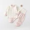 Ropa para Bebé Primavera y Otoño Algodón Set Clase A Cintura Alta Protección de Barriga Ropa de Otoño y Pantalones Set Separado Ropa para Casa Pijama