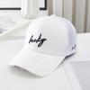 Nova Touca de Rede com Letras Bordadas, Boné de Baseball para Mulheres, Versão Coreana para Primavera e Verão, Versátil, Emagrecimento Facial, Boné Aba Reta tipo Bico de Pato para Homens