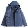 Tallas Grandes Nueva Chaqueta de Montañismo para Exteriores para Hombre Chaqueta Impermeable a Prueba de Viento Tres en Uno Desmontable Engrosada Chaqueta de Otoño e Invierno para Mujer