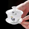 Juego de Tetera de Selección Colgante, Juego Completo de Cerámica de Porcelana Blanca para Ceremonia de Té, Tazas de Té, Recipiente para Preparar Té, Nuevo Estilo Chino
