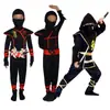 Fantasia Ninja Japonesa Infantil para Crianças Cosplay com Faca Traje de Assassino Roupas de Samurai Mascarado Noturno