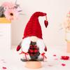 Regalo Transfronterizo Haobei Nuevo Día de San Valentín Sombrero Rojo de Punto Adornos de Muñeco Rudolph Adornos de Muñecos de Pareja