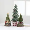 Decoraciones navideñas transfronterizas resina árbol de Navidad caja de música adorno de escritorio atrezo para arrangement de escena regalo caja de música