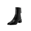 Botas Femininas Europeias e Americanas para Outono e Inverno com Costura Padrão de Pegada Manual Botas da Moda Novas Botas de Cavaleiro Botas 2024 Botas Curtas Grossas Femininas