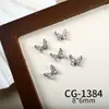 Joias para Nail Art da Nova Série Borboleta, Zircônia Brilhante de Luxo Acessível Borboleta Vazada Cor White K Acessórios de Unha Usáveis