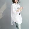 Camisa larga holgada de gran tamaño con lazo para mujer, estilo europeo y americano, primavera 2025, informal, de gran marca.