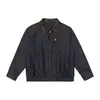 Nova jaqueta masculina de primavera e outono com gola de lapela, toque vintage de alta qualidade, cardigã versátil casual solto com zíper