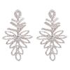 Pendientes de hojas geométricas con diamantes de imitación de AliExpress, tendencia de temperamento, pendientes exagerados con diamantes, pendientes europeos y americanos.