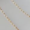Corrente retangular com superfície de corte de 3 mm de largura, banhada a ouro 14K com retenção de cor, corrente tipo 0 para brincos, pulseiras, colares, acessórios de material, corrente solta