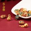 Pulsera de Accesorios de Esmalte Gris Fragante Estilo Similar de Qin Xiaoxian Método Antiguo Aceite de Goteo de Oro Bestia Devoradora de Oro Familia de Tres Colgantes Pequeños