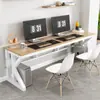 Escritorio doble de estilo taiwanés para estudiantes, escritorio de computadora, mesa de estudio simple para dormitorio, escritorio moderno para oficina en casa