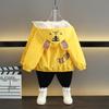 Abrigo infantil de primavera y otoño 2025, nueva chaqueta con capucha y cremallera para bebé, chaqueta con dibujos animados.