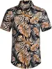 Nueva Camisa Casual Holgada Estilo Hawaiano con Estampado Floral Juvenil