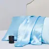 Envío directo transfronterizo Temu Etiquetado al por mayor en stock Satén de seda simulada Funda de almohada Núcleo de almohada sedoso refrescante Funda de almohada Ropa de cama
