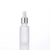 Botellas de vidrio esmerilado al por mayor para aceites esenciales con gotero, 30 ml para dispensar muestras vacías de sueros cosméticos, lociones, perfumes