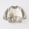 Jaqueta Baseball Infantil 2025 Outono e Inverno Nova Tendência Estampa de Animal Desenho Animado Top Roupa Casual para Crianças Pequenas