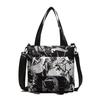 Nova Bolsa de Mão Tendência Cool Grande Capacidade Tecido Oxford Moda Masculina e Feminina Bolsa de Ombro Contrastante Bolsa Casual Escolar para Estudantes