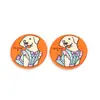 Etiqueta Tejida Redonda de Tela para Regalo, Imán de Nevera de Hojalata, Insignia de Etiqueta Tejida Bordada Personalizada de Anime
