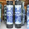 Jarrón de suelo grande de porcelana azul y blanca de Jingdezhen con paisaje, una pieza decorativa para la inauguración de un hotel o un hogar, jarrón grande de cerámica estilo chino