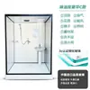 Cabina de ducha de cristal templado integrada para baño doméstico de alta temperatura con puerta corredera de aleación de aluminio, diseño rectangular, estilo rústico