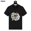 Camiseta al por mayor de marca americana moderna Psychobunny con estampado de calavera de conejo colorido y degradado, manga corta, cuello redondo