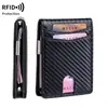 Carteira Masculina Antifurto RFID Minimalista Dobrável 12 Slots para Cartão de Crédito Porta-Cartões Porta-Notas Ultrafina Portátil