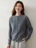 Suave Cárdigan de Punto Trenzado Estilo Coreano Nuevo para Mujer Manga Larga Cuello Redondo Botones con Borlas Versátil Suéter Chaqueta Capa Base