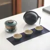 Juego de Té de Viaje Portátil Juego Pequeño Taza Exprés Camping al Aire Libre Tetera Kung Fu Regalo Actividad de Negocios LOGO