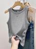 Top de Tirantes Ruched Estilo Americano Picante para Chica, Versátil y Elegante para Verano, Cubre los Lados del Busto, Corte Ajustado, Camisola Favorecedora para que las Mujeres Usen Afuera