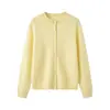 Cárdigan de punto de lana cepillada, suave y mullido, para mujer, cuello redondo, talla petite, color liso, corte holgado, adecuado para usar en capas.