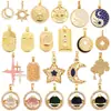 K93 Accesorios para Joyería DIY Estilo Europeo y Americano Color Luna Estrella Polar Arcoíris Zircón Colgante