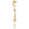 Aros de Ombligo de Mariposa Falsos Perforación Europeos y Americanos Más Vendidos, Anillos de Ombligo de Circonita Sin Perforación, Clips de Oreja de Cartílago Personalizados, Joyería para Piercings