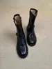 Botas Martin estilo inglês com fivela para mulheres, nova coleção outono/inverno 2026, estilosas, únicas, versáteis, emagrecedoras, botas curtas retrô