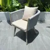 Mesas y sillas de exterior para villas con patio, mesas y sillas de cuerda tejida, muebles de jardín de exterior, impermeables y resistentes al sol, mesas y sillas de balcón de ocio nórdico