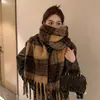 Cachecol Bege Feminino Inverno Estilo Coreano Versátil Estudante Fofo Tricotado Lã Quente Cachecol Fashion 2024 Novo Inverno