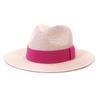 Aliexpress Amazon Sombrero de Paja Jazz Nuevo Primavera y Verano Hombres y Mujeres Exterior Playa Protección Solar Sombrero Rojo Rosa Cinturón Decorativo