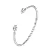 Pulseira Aberta para Exportação no Atacado com Moissanita Gota d'Água, Banhada a Prata S925 com Ouro 18K, Acessório de Joia da Moda para o Dia a Dia